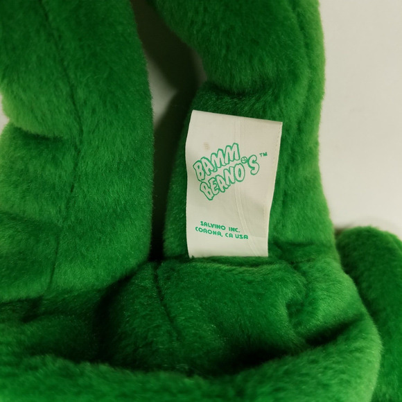 Salvinos Bamm Beanos Plush Green Bear Beanie Alex Rodriguez Santa Hat Holly 1998 - Picture 6 of 8